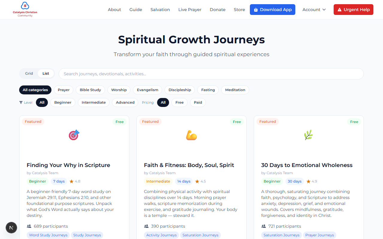 Journey browse page