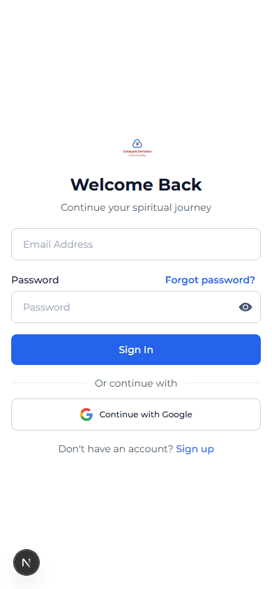 Sign in on mobile