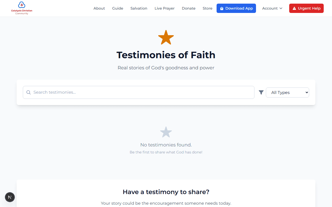 Testimonies page